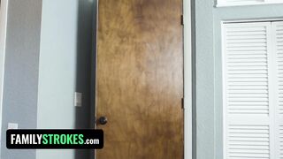 FamilyStrokes – Naughty Stepmom Crystal Rush And Stepdaughter Penelope Woods Share Lucky Stud